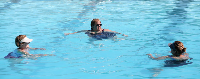 Treading water at Harmon Park pool